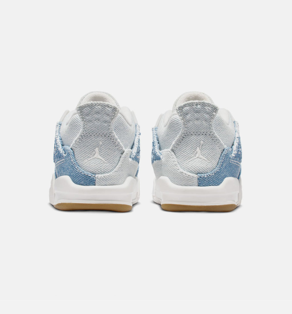Air Jordan 4 Retro Worn Blue Infant/Toddler – Sail/Worn Blue/Metallic Gold