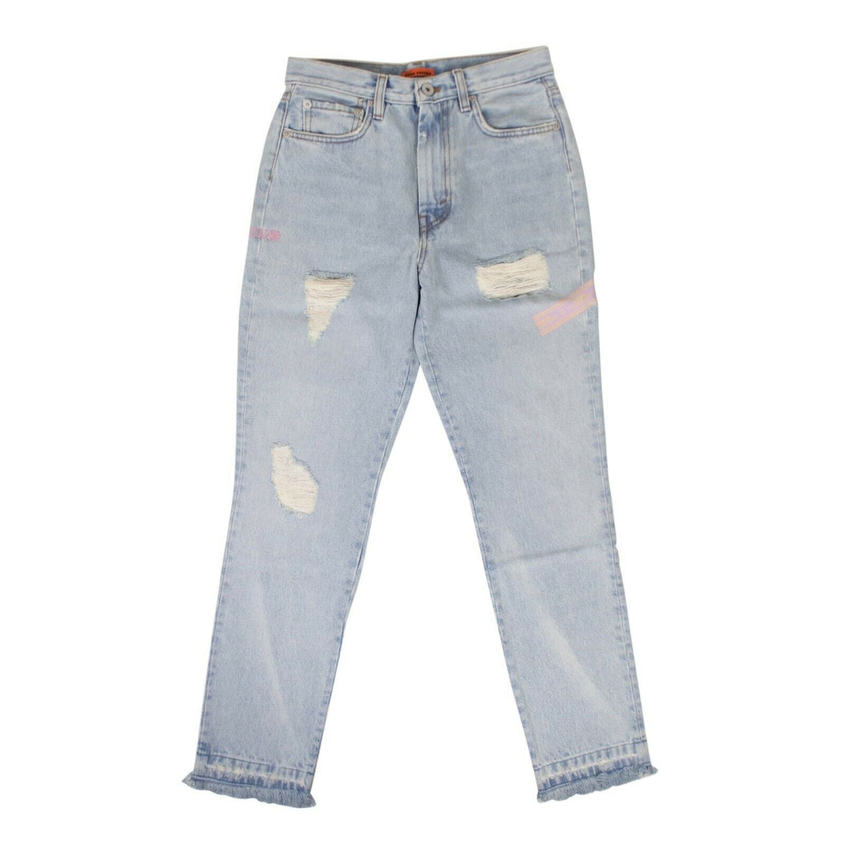 Light Blue Cotton Slim Denim Pants