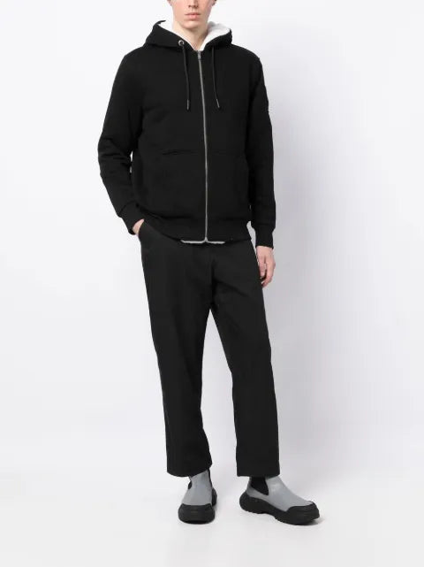 Moose Knuckles logo-plaque zip-up hooded jacket