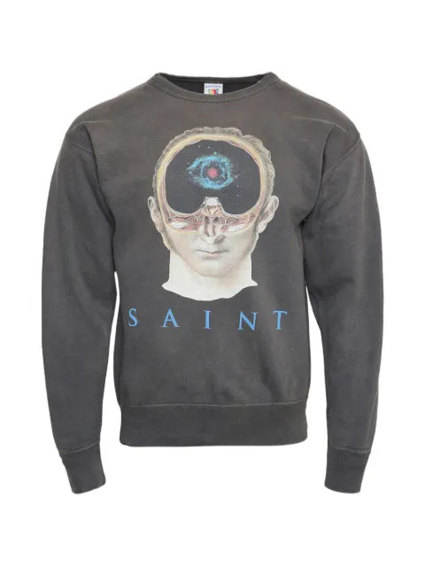 SAINT MXXXXXX face graphic print sweatshirt