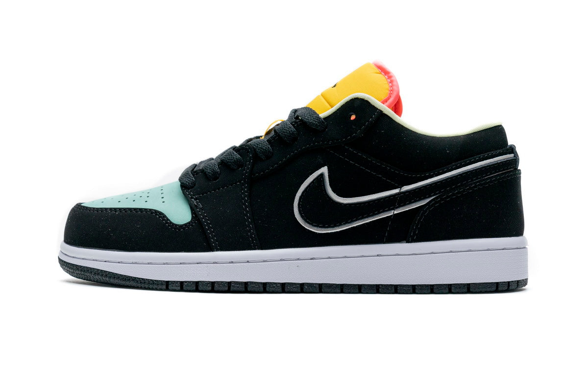 Air Jordan 1 Low Black Aurora Green Laser Orange Reps Sneaker CK3022-013