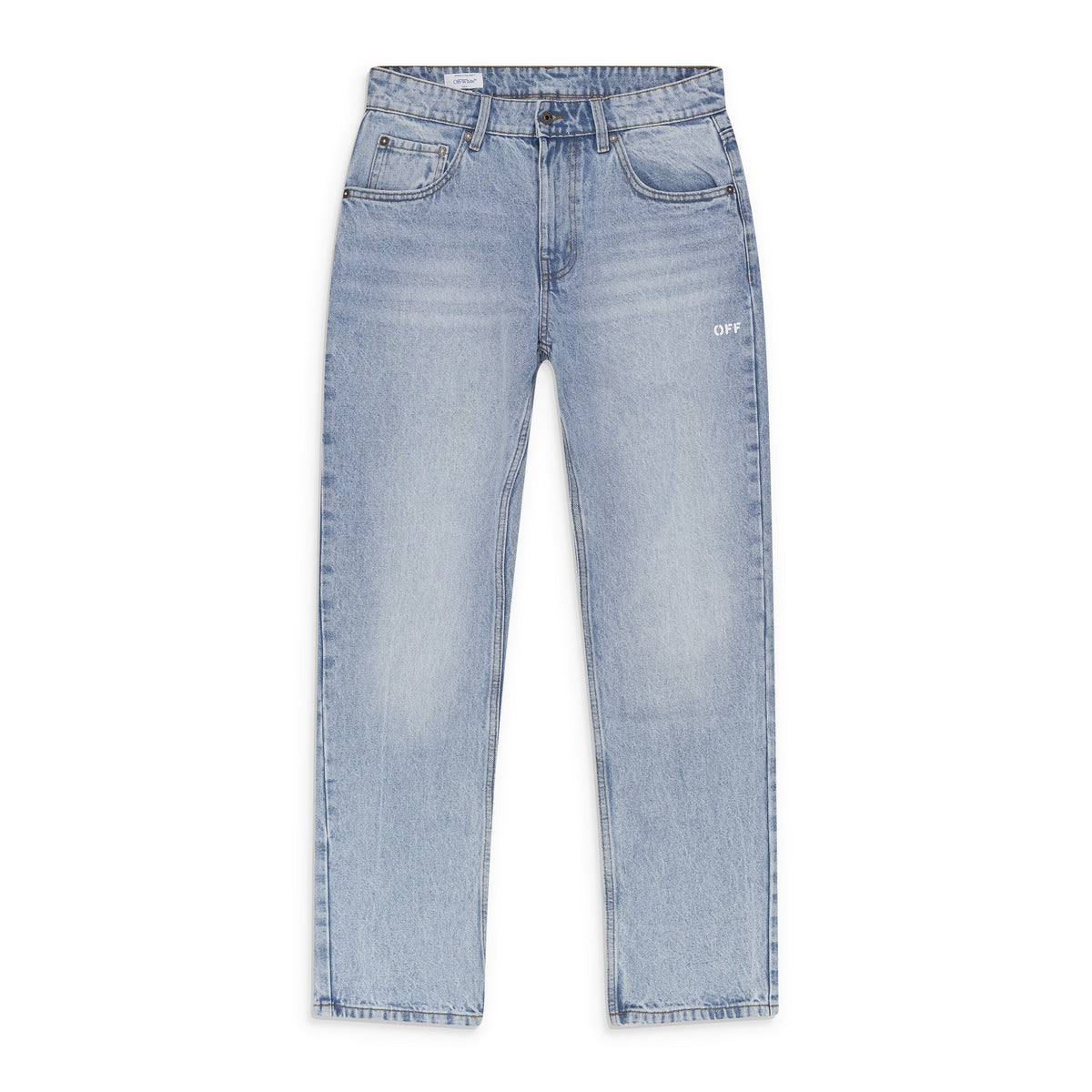 Light Indigo Relaxed Fit Spray Arrow Jeans