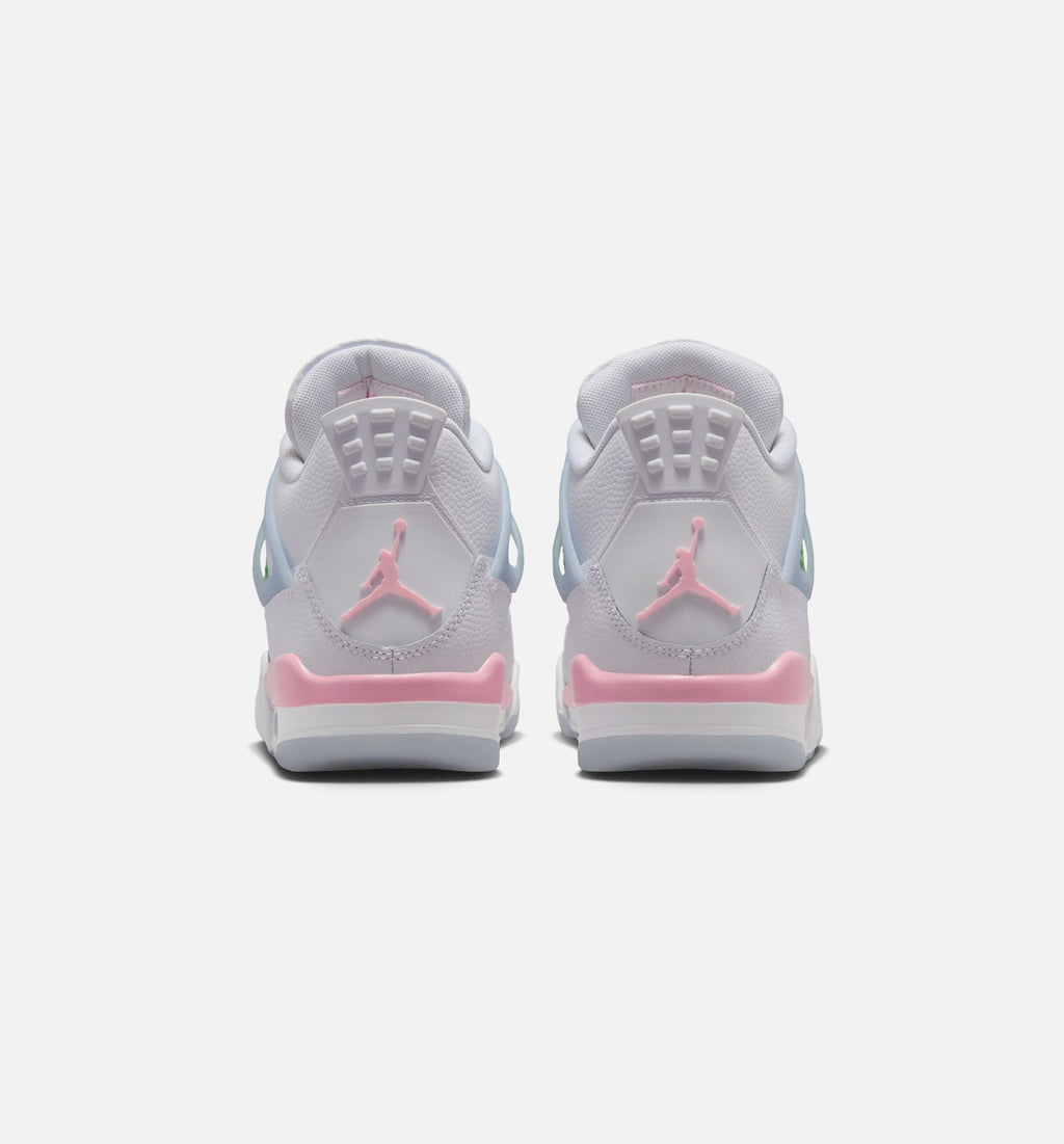 Air Jordan 4 Retro Medium Soft Pink Big Kids' Lifestyle Shoes - White/Medium Soft Pink/Half Blue