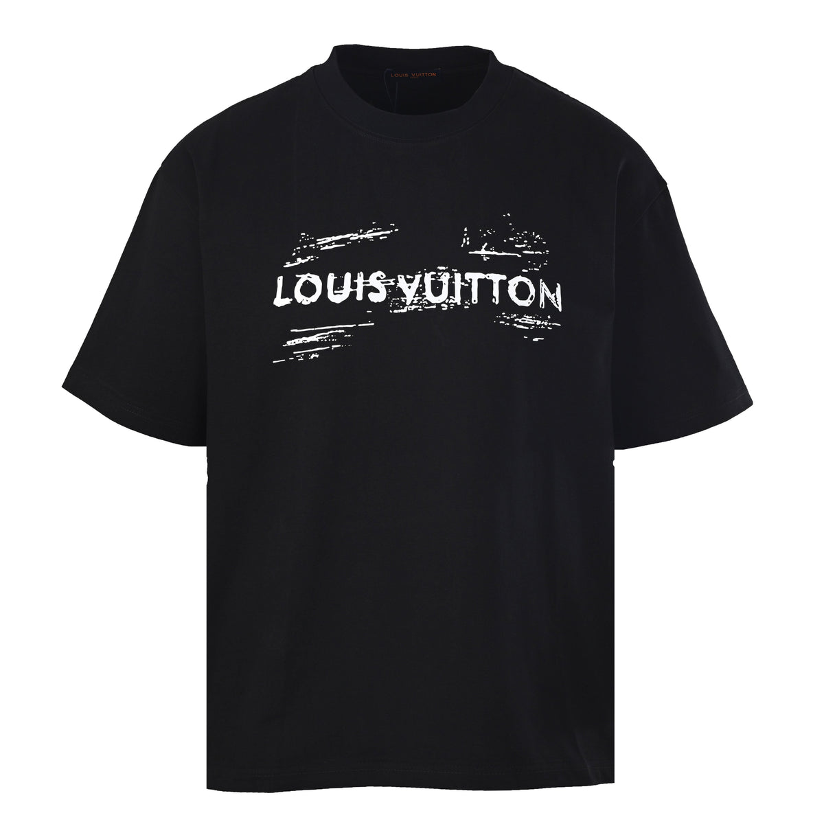 Mottled Logo Print Crew Neck Short Sleeve T-Shirt