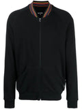 Paul Smith striped-collar logo-patch jacket