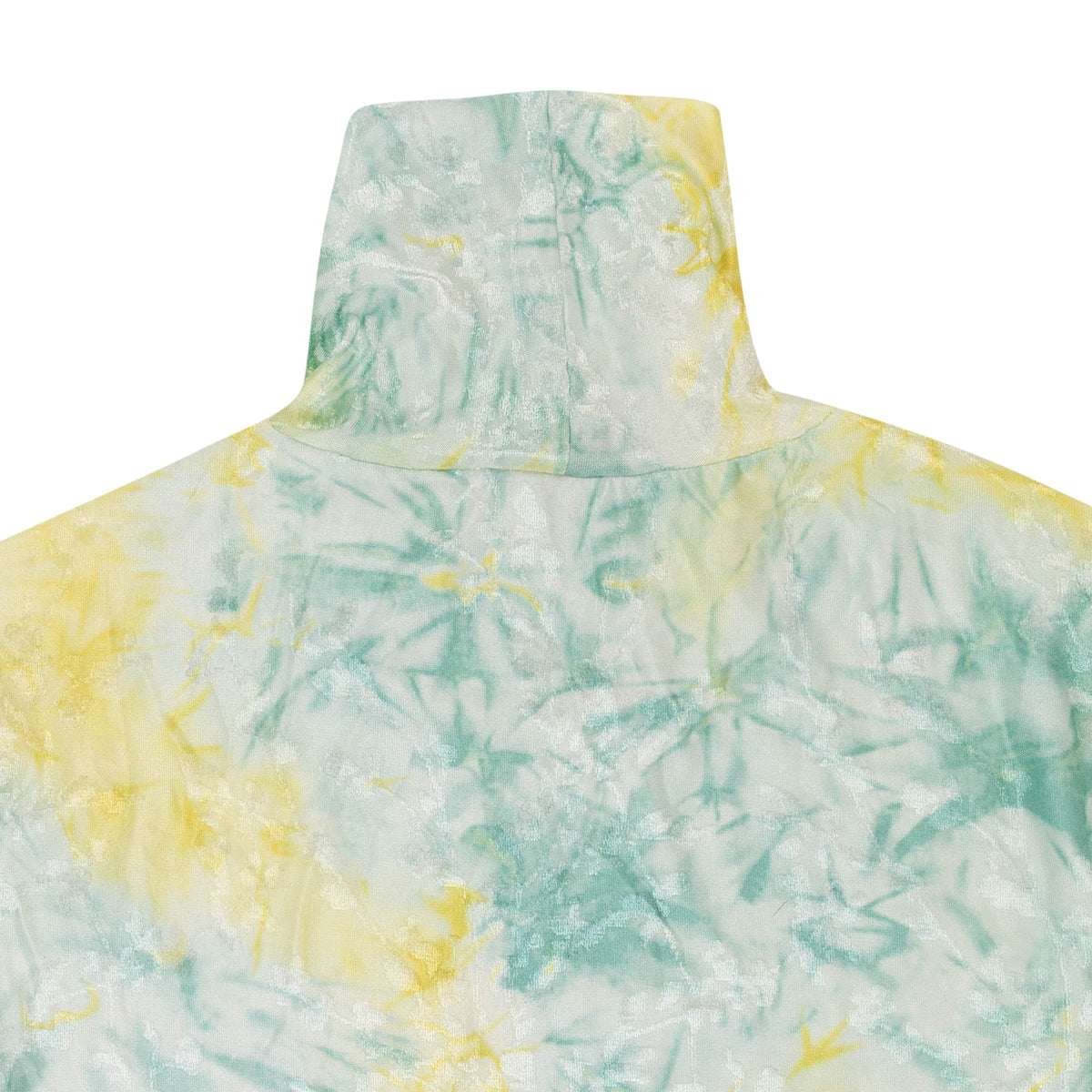 TEXTURED TIE DYE YELLOW BLUE TURTLENECK