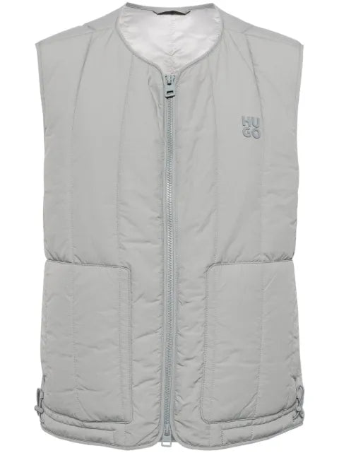 HUGO logo-appliqué quilted gilet
