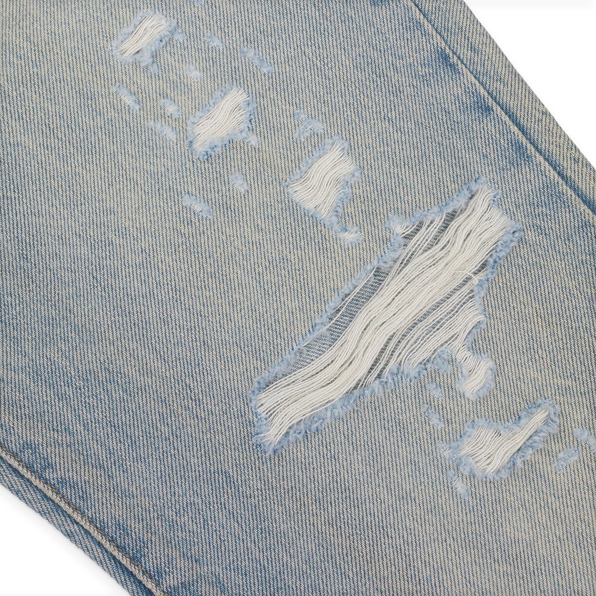 SKY INDIGO/BLACK HYBRID BOOTLEG W/ LEATHER JEANS