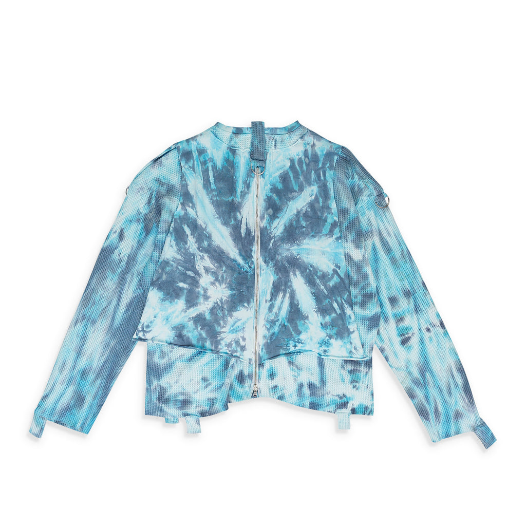 INDIGO LAYERED JERSEY BUTTON-DOWN SHIRT