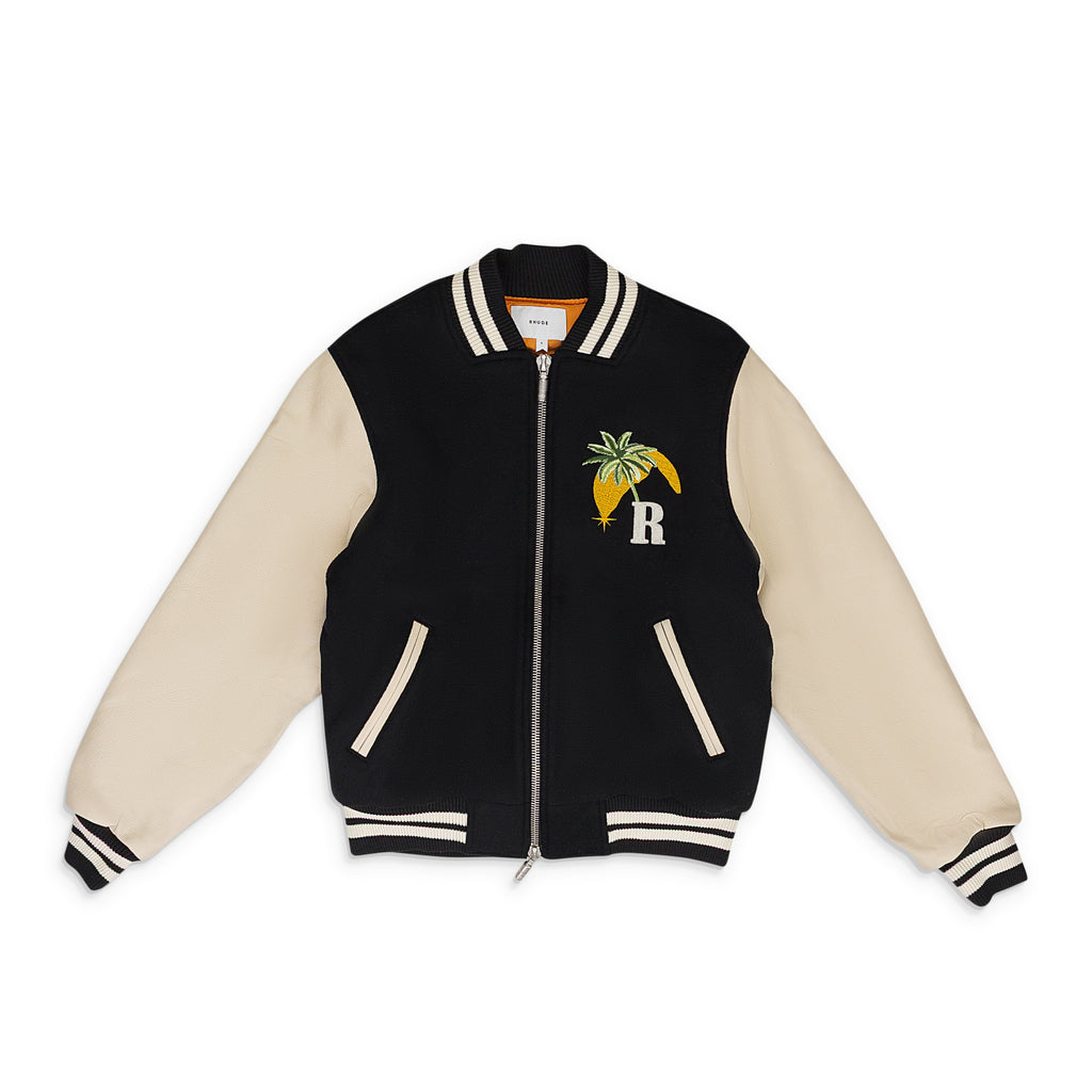 BLACK/CREAM GP VARSITY JACKET