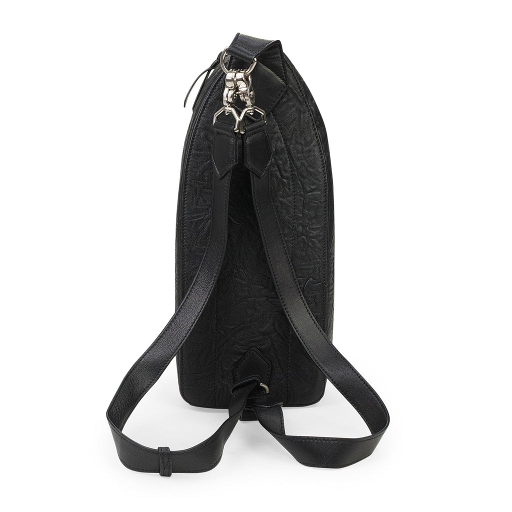 BLACK EMBROIDERED CROSSBODY BAG