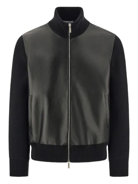 Ferragamo bomber jacket in leather and wool
