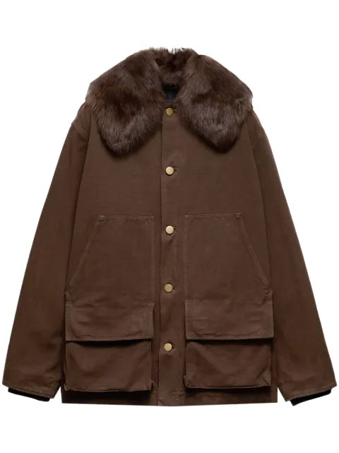 Prada cotton shearling-collar jacket