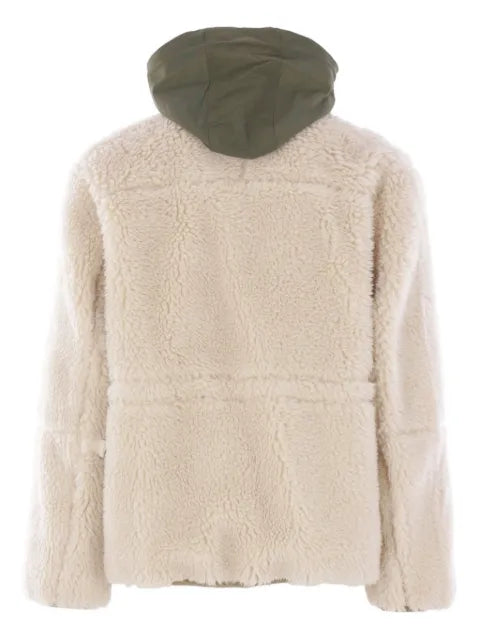 sacai fleece-paneled hooded jacket