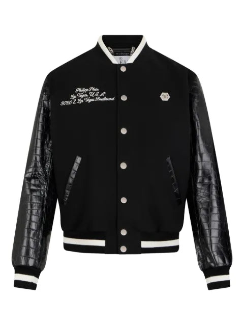 Philipp Plein varsity bomber Cocco sleeves Las Vegas
