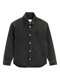 AMI Paris Overshirt with Knitted Ami de Coeur
