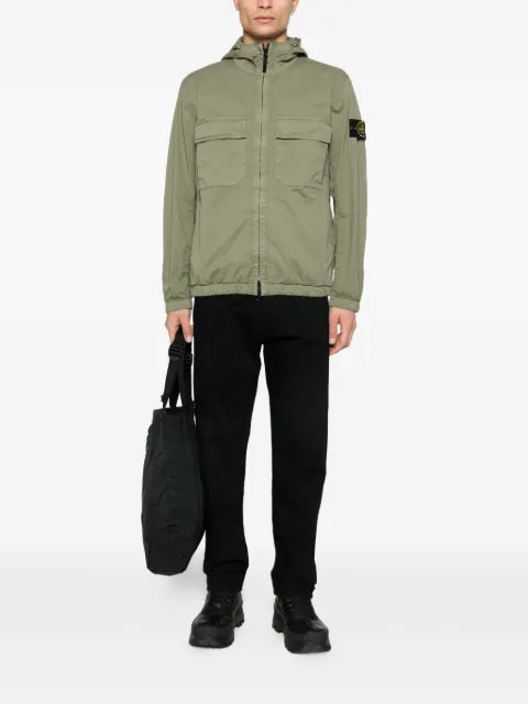Stone Island 4100077 stretch organic cotton twill hooded jacket