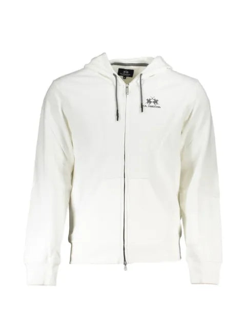 La Martina logo-embroidered zip-up cotton hoodie