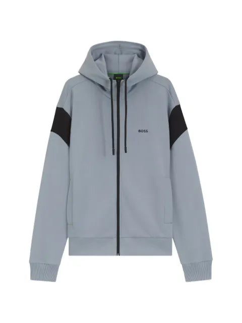 BOSS regular-fit zip-up hoodie in spacer pique