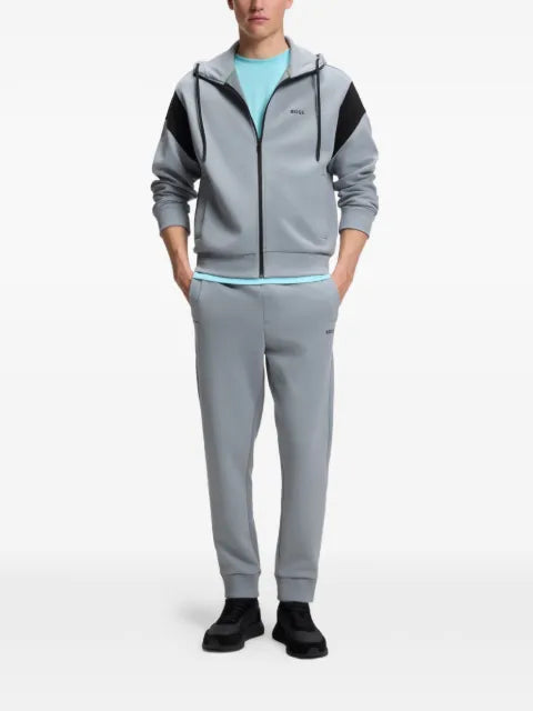 BOSS regular-fit zip-up hoodie in spacer pique