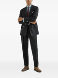 Brunello Cucinelli mouliné virgin wool twill one-and-a-half breasted deconstructed blazer with metal buttons