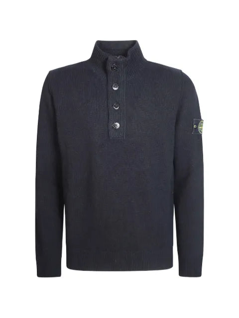 Stone Island Compass-patch button-up sweater