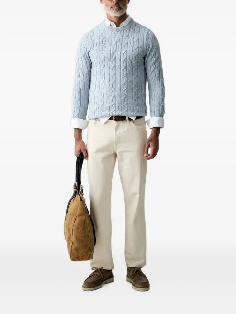 Hackett London cable-knit crew neck sweater