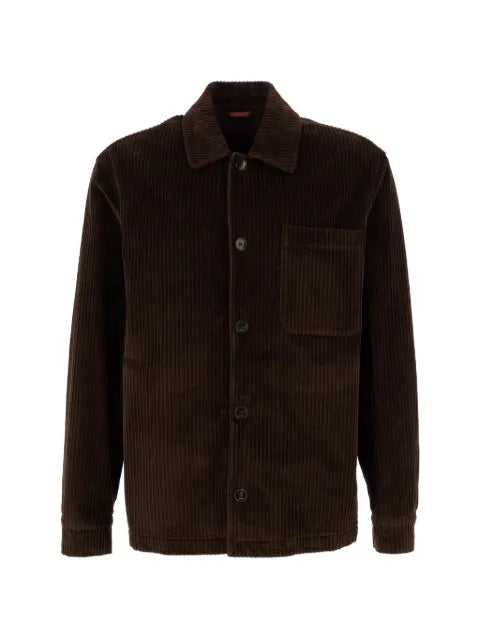 Cruna corduroy-texture chest-pocket shirt jacket