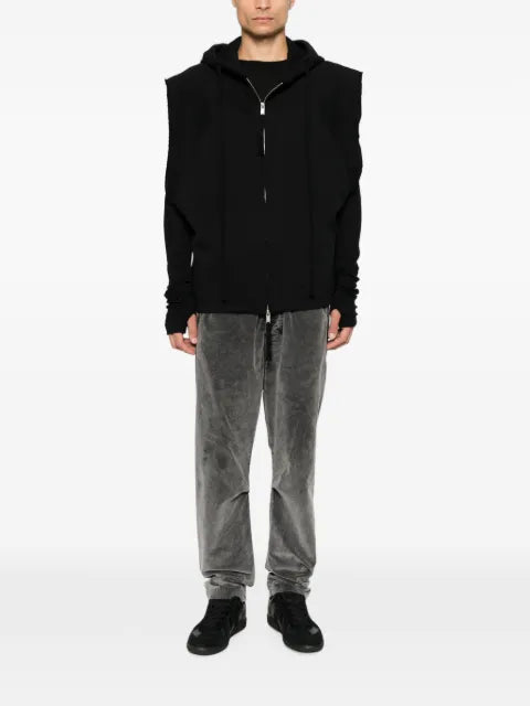 Thom Krom raw-edge zip-up hoodie