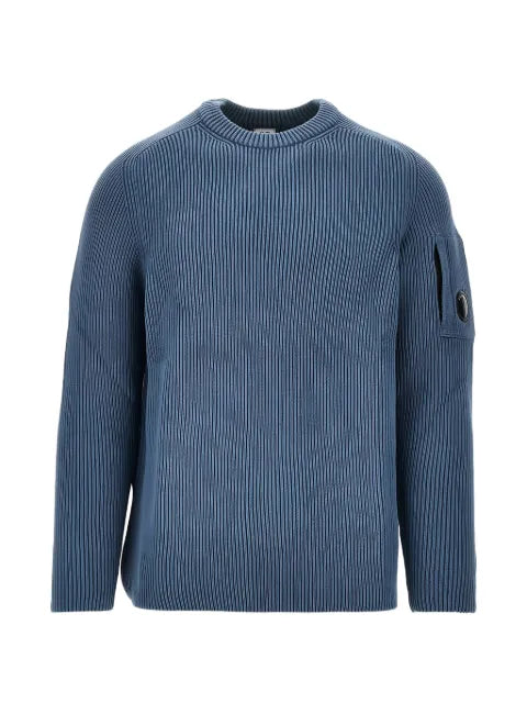 C.P. Company full rib cotton Lens crewneck sweater