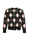 MASU argyle distressed cardigan