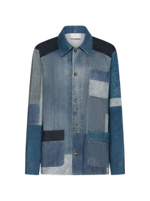 Pierre-Louis Mascia Amadobis patchwork denim overshirt
