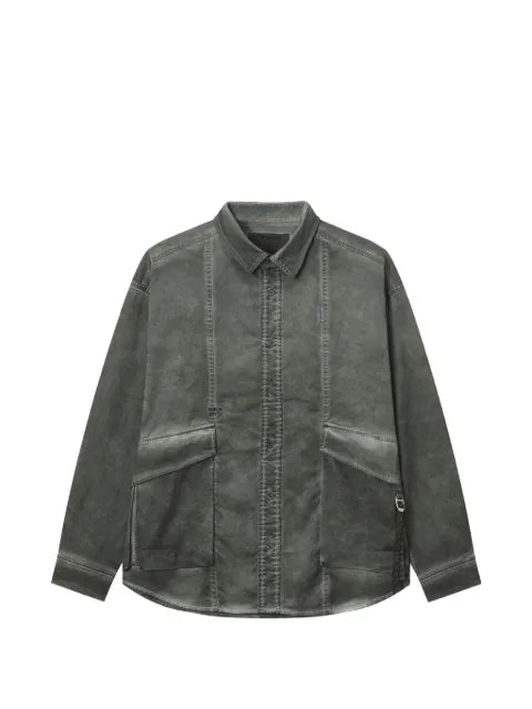 Musium Div. washed-effect panelled shirt jacket