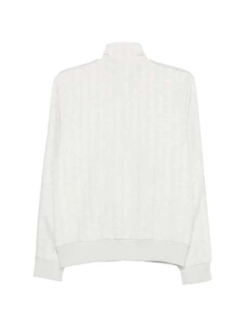 Lacoste monogram-pattern zip-up sweatshirt