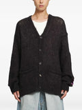 Maison Margiela velvet-patch long-sleeve cardigan