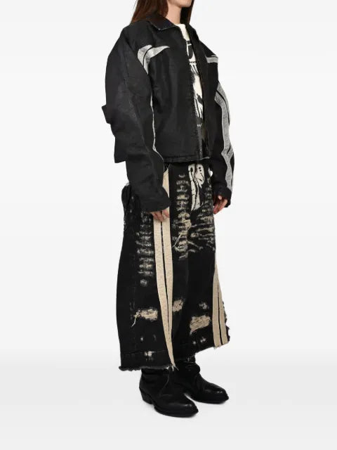 RRR123 Trappist striped trucker jacket