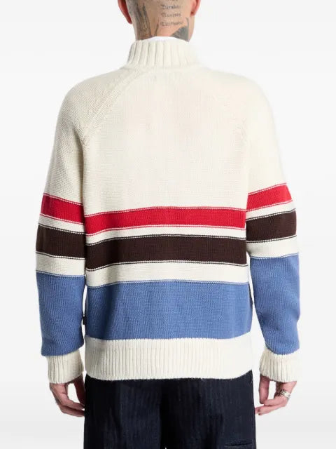 Napapijri Aldar logo-embroidered striped sweater