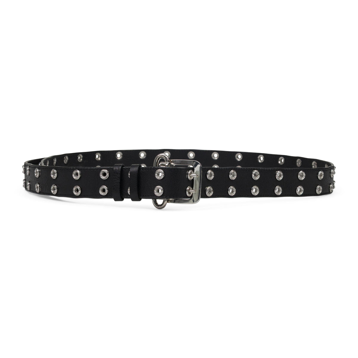 Black Grommet Leather Belt