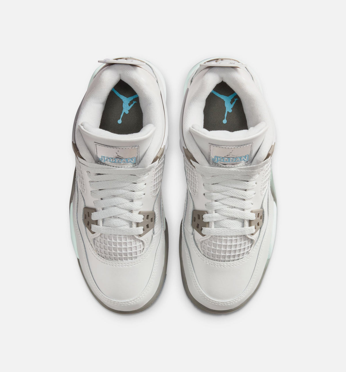 Air Jordan 4 Retro Blue Chill Grade School Sneakers - Photon Dust / Blue Chill / Flat Pewter / White / Blue Tint