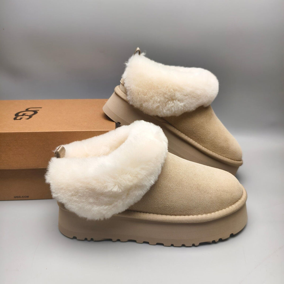 Sand Chunky Sole Suede Slip-On Loafers — New Arrival | In Stock