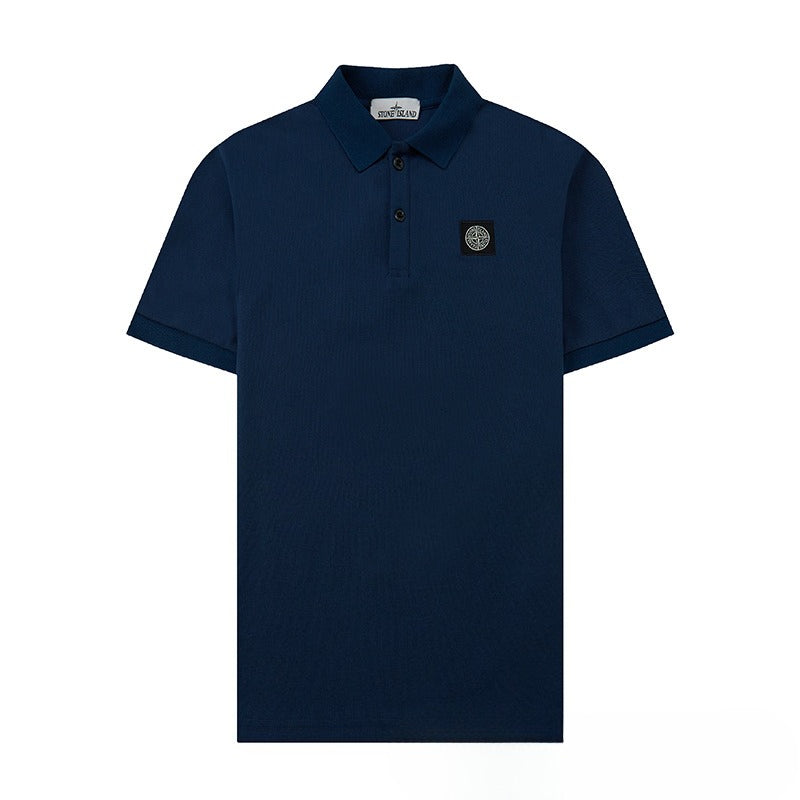 Stone Island Compass Patch Short‑Sleeve Polo Knit Streetwear Top