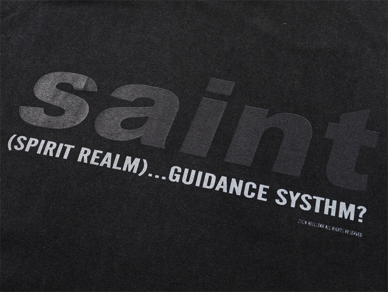 Saint Michael Vintage Washed Distressed Hole Loose Streetwear T-Shirt