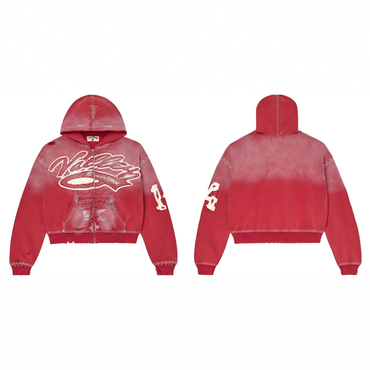 Vale Forever Valley Forever Script Zip Hoodie — Red