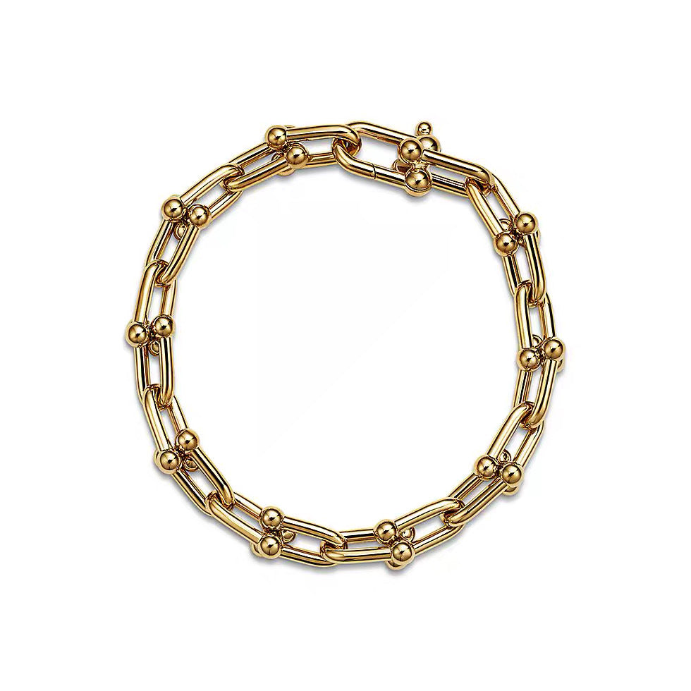 Tiffany Style Horseshoe Cubic Zirconia 18K Gold-Plated Bracelet