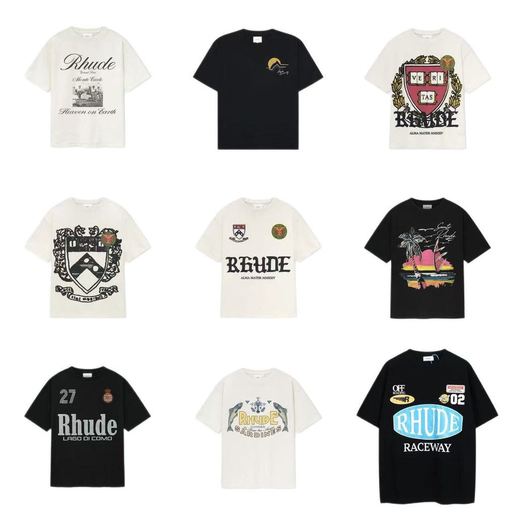 Rhude Vintage Sunset Coconut Tree Graphic Oversized Tee Streetwear