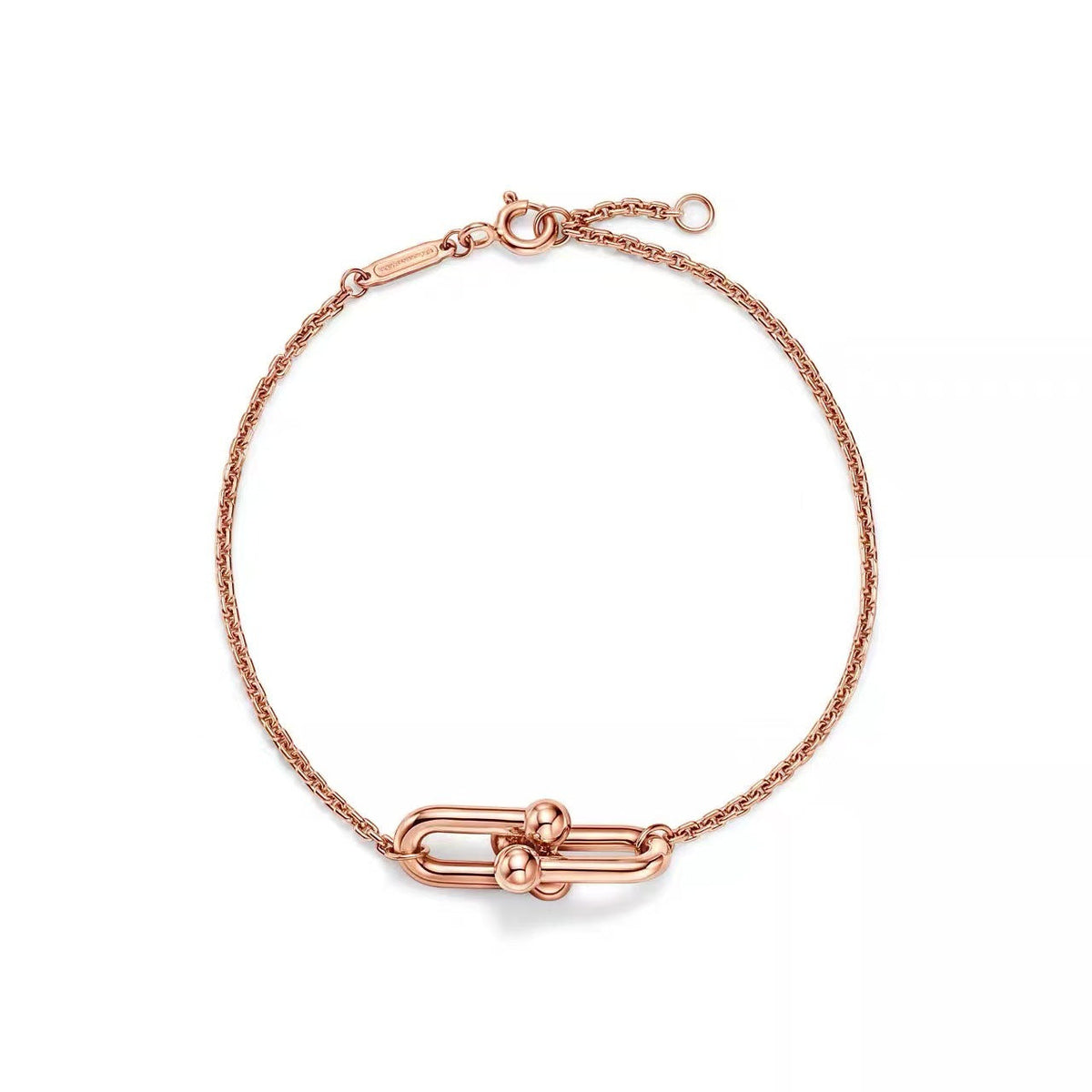 Tiffany Style Horseshoe Cubic Zirconia 18K Gold-Plated Bracelet