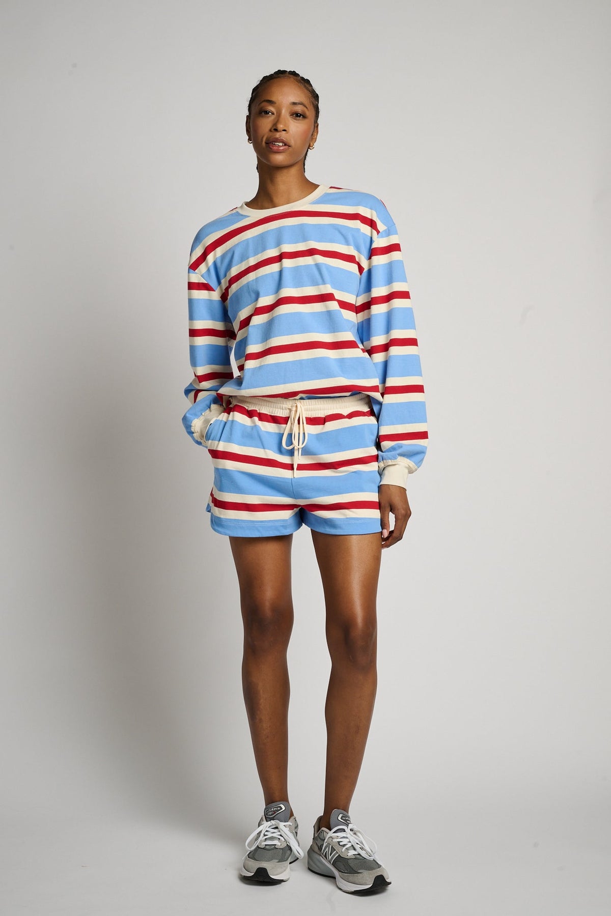 Striped Cotton Jersey Short Long Sleeve