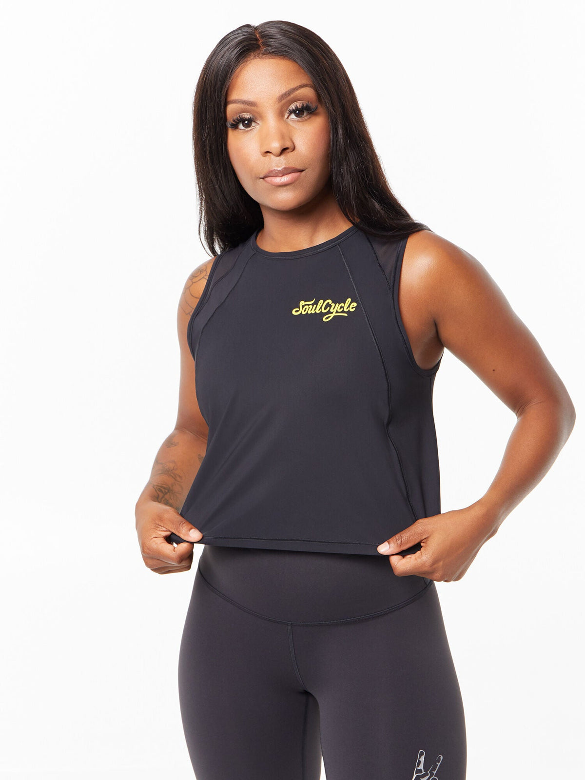 Sculpt Tank Cropped Black