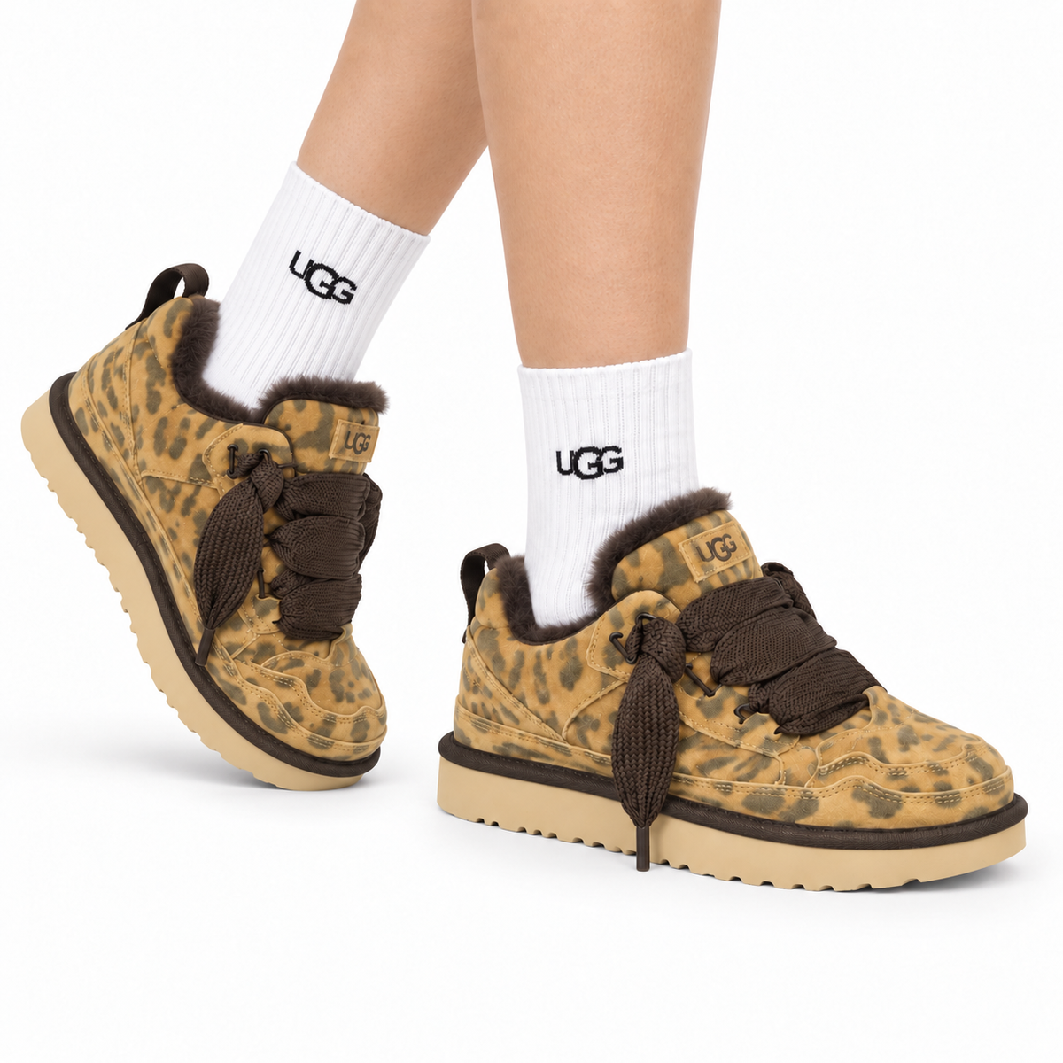 UGG Leopard Mel Suede Mesh Low-Top Shoes