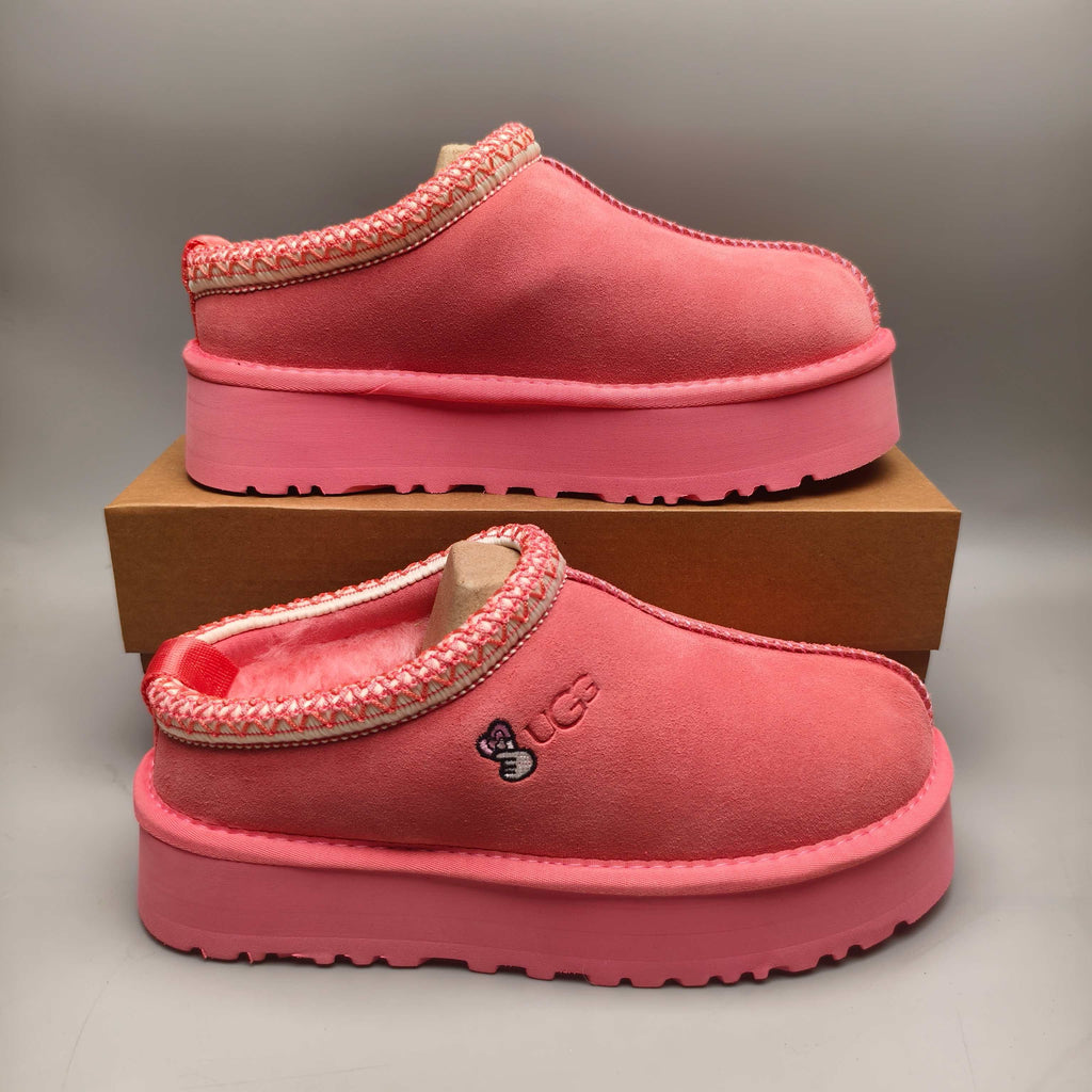 Rose Red Ethnic Style Chunky Sole Casual Sneakers — New Arrival | In Stock